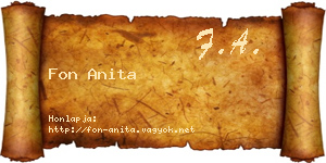 Fon Anita névjegykártya